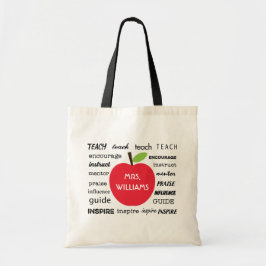 Apple und die Wörter des Lehrers der Inspiration Tragetasche