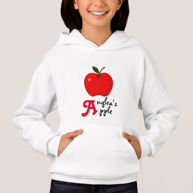 Apple und Ihr "A"-Anfangsname Hoodie (Vorderseite)