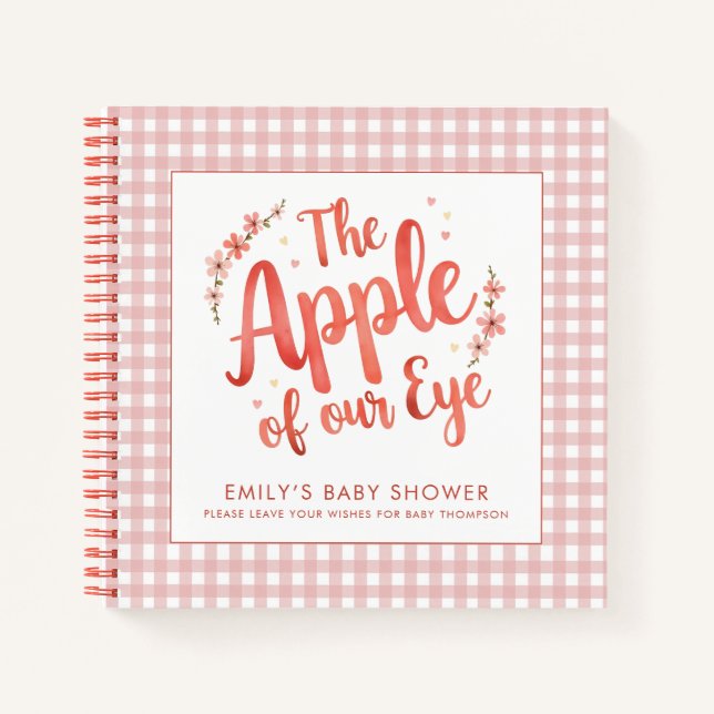 Apple Unser Eye Baby Shower Gästebuch Notizbuch (Vorderseite)