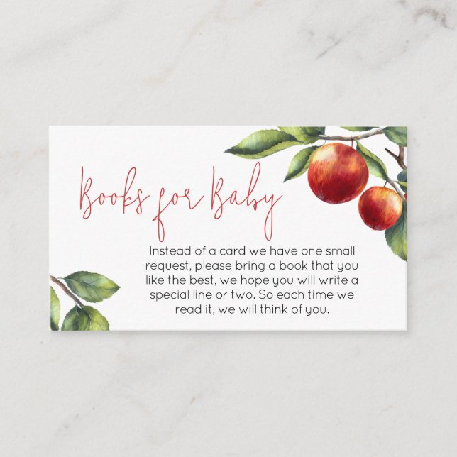 Apple Unsere Baby-Duschbücher für Baby Begleitkarte (Vorderseite)