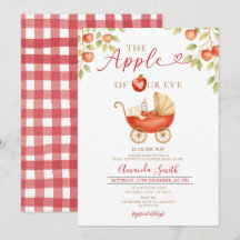Apple unserer Eye Baby Dusche Carriage Einladung