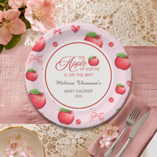 Apple Unseres Auges Pink Rot Coquette Baby Shower  Pappteller