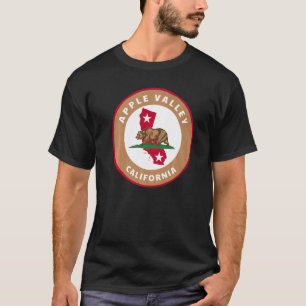 Apple Valley California CA Flag and Bear Abzeichen T-Shirt