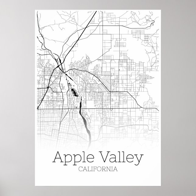 Apple Valley Map - Kalifornien - City Map Poster (Vorne)