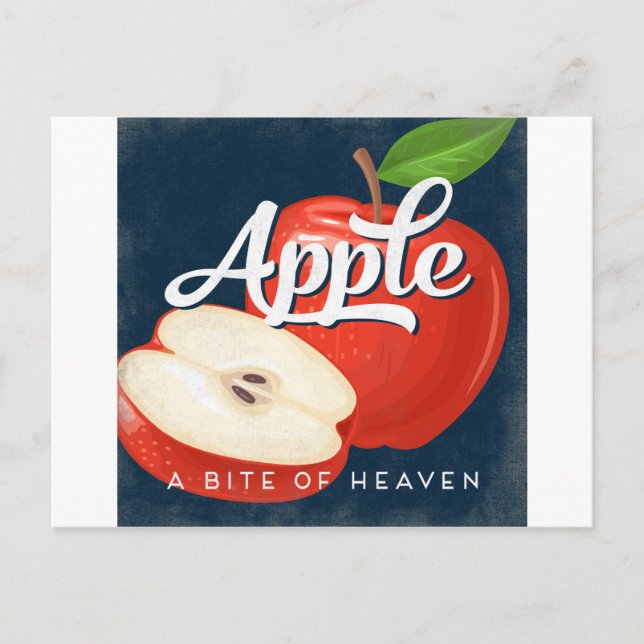 Apple Vintag Fruit Label Retro Postkarte (Vorderseite)