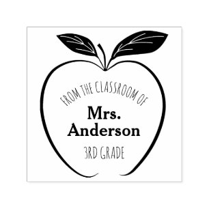 Apple vom Klassenzimmer von personalisiertem Permastempel