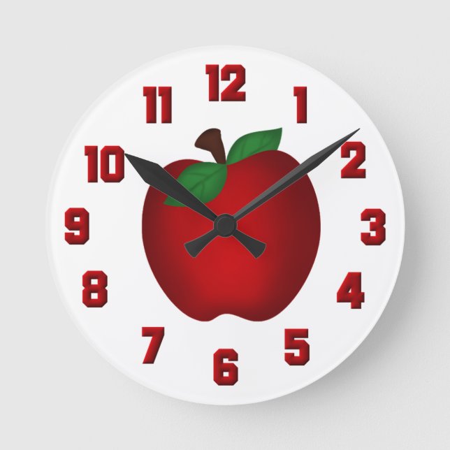 Apple Wall Clock Runde Wanduhr (Vorderseite)