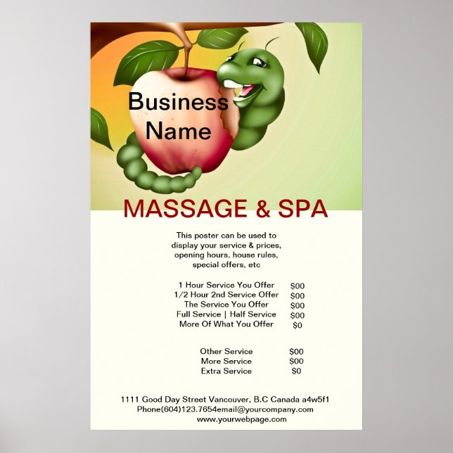 Apple Wellness-Center Massage Beauty Salon Poster (Vorne)
