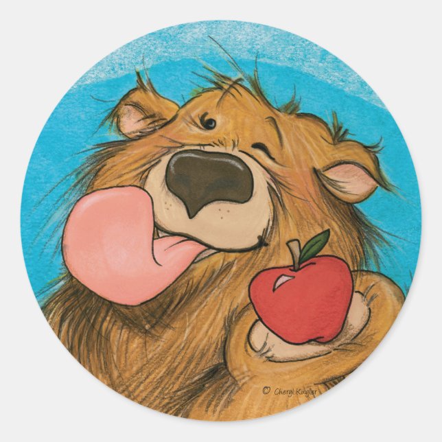 Apple Winking Bär / Aufkleber (Vorderseite)
