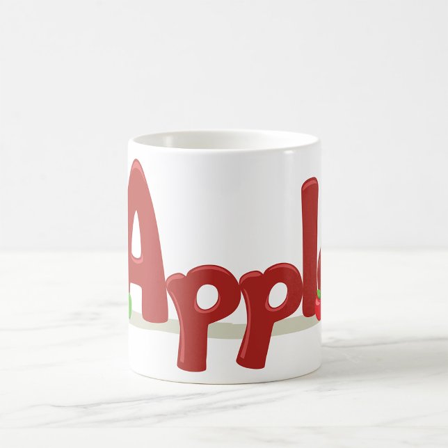 Apple Word Art mit Roten und Grünen Äpfeln Kaffeetasse (Von Creator hochgeladen)