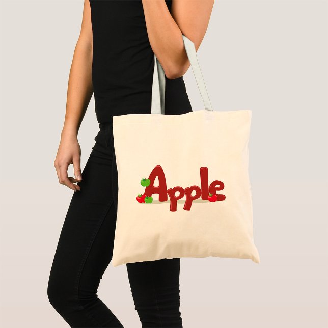 Apple Word Art mit Roten und Grünen Äpfeln Tragetasche (Von Creator hochgeladen)