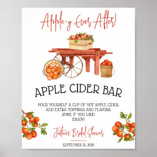 Apple-y immer After! Brautparty Apple Cider Bar Poster