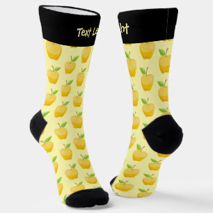 Apple Yellow Pattern Socks Socken