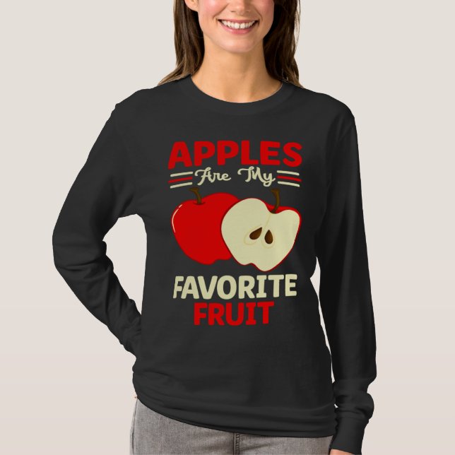 Apples Are My Favorite Fruit Cute Fruit Eater Bask T-Shirt (Vorderseite)