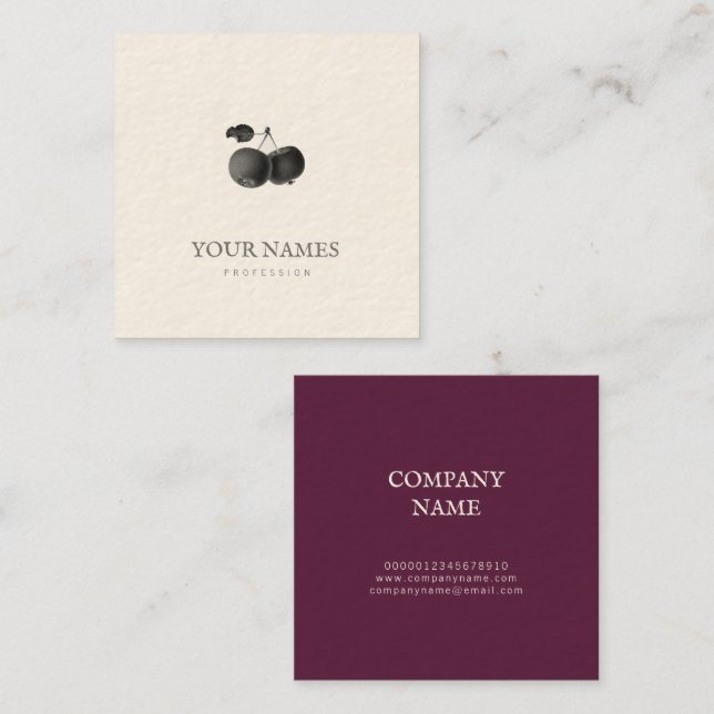 APPLES BUSINESS CARD QUADRATISCHE VISITENKARTE (Vorne/Hinten)
