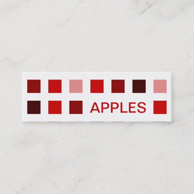 APPLES (Mod-Quadrate) Mini Visitenkarte (Vorderseite)