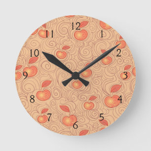 Apples Pattern Runde Wanduhr