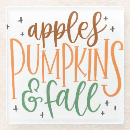 APPLES PUMPKINS UND FALL GLASUNTERSETZER