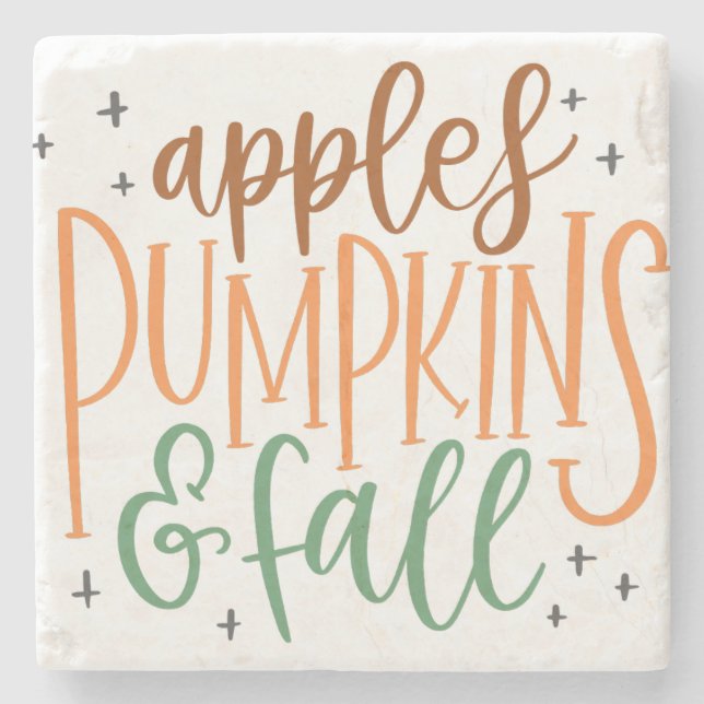 APPLES PUMPKINS UND FALL STEINUNTERSETZER (Vorderseite)