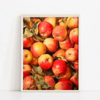 Apples Still Life Oil Painting, Vintage French Sti Poster