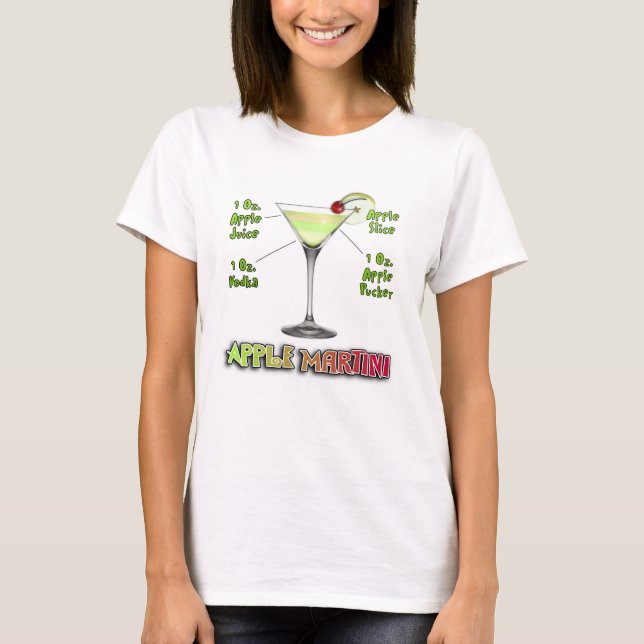 Appletini alias Apple Martini Cocktail Recia T-Shirt (Vorderseite)