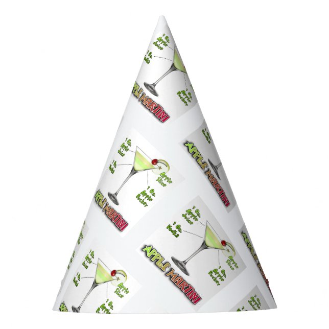 Appletini alias Apple Martini Cocktail Rezept Partyhütchen (Vorderseite)