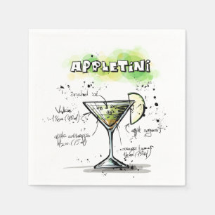 AppleTini Getränk-Rezept-Entwurf Serviette