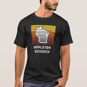 Appleton Wisconsin Retro Style Staat Kontur Graph T-Shirt
