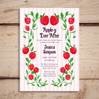 Appley Ever After Art Nouveau Brautparty Hochzeit Einladung