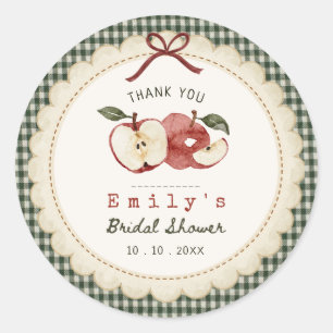 Appley Ever After vintage Gingham Runder Aufkleber