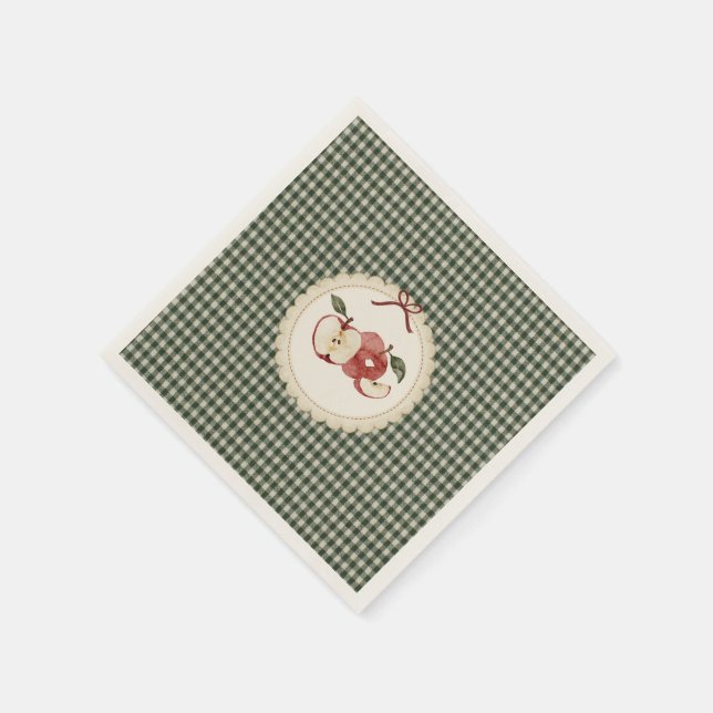 Appley Ever After vintage Gingham  Serviette (Ecke)