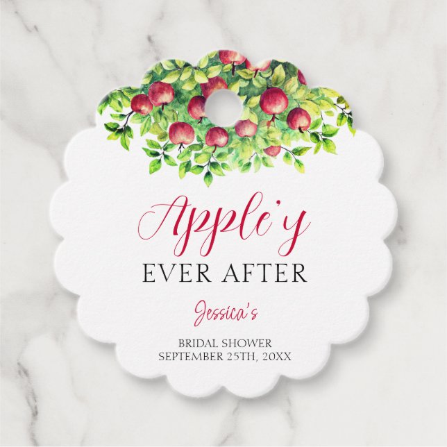 Appley je nach Apple Fall Brautparty Geschenkanhänger (Vorderseite)