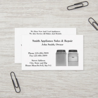 Appliance Sales and Repair Service-Visitenkarte Visitenkarte