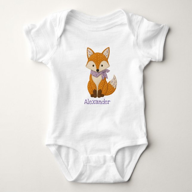 Applique Foxy Baby Strampler (Vorderseite)