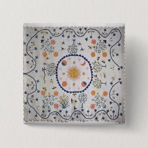 Applique Steppdecke mit Sun, Moon, Sterne Button