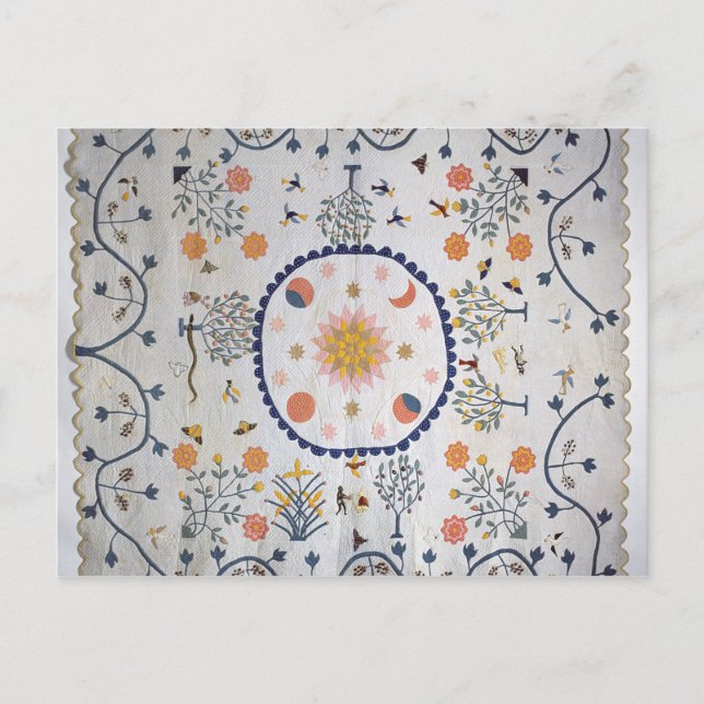 Applique Steppdecke mit Sun, Moon, Sterne Postkarte (Vorderseite)