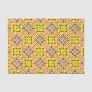 Applique Tulip Quilt-YELLOW-PINK-TISSUE WRAP PAPIE Seidenpapier