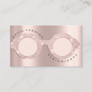 Appointment Card Optische Rose Glitzer Blush Brill Telefonnummerkarte