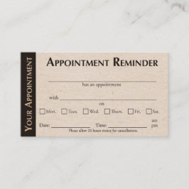 Appointment Reminder Cards - Kraft Color Telefonnummerkarte
