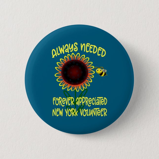 Appreciation New York Always Needed Volunteer Reco Button (Vorderseite)