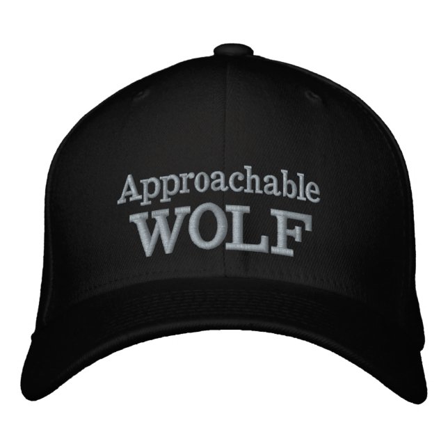 Approachable Wolf Embroidered Hat Bestickte Baseballkappe (Vorderseite)