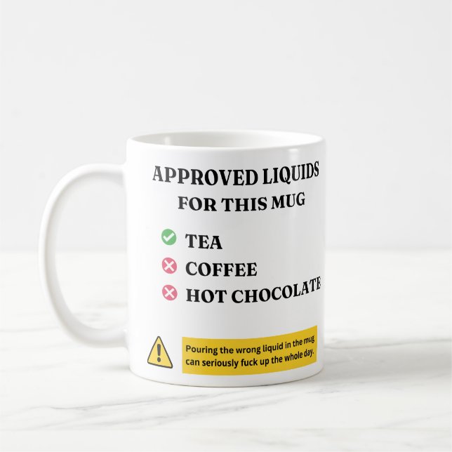 Approved Liquids Only Funny Tea Lover Quote Design Kaffeetasse (Links)