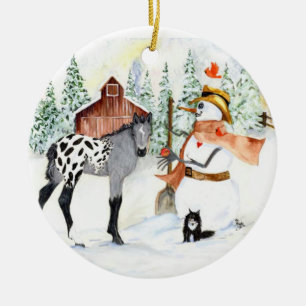 Appy Colt und Schneemann Keramikornament