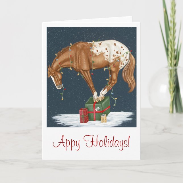Appy Feiertage! Appaloosa-Weihnachtskarte Feiertagskarte (Vorderseite)