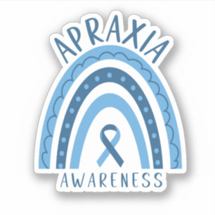Apraxia Blue Rainbow Ribbon Awareness Aufkleber