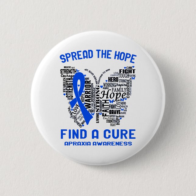 Apraxia Sensibilisierung Monat Band Geschenke Button (Vorderseite)