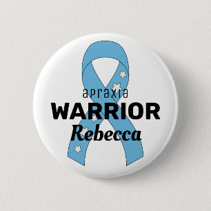 Apraxia Warrior Ribbon White Button