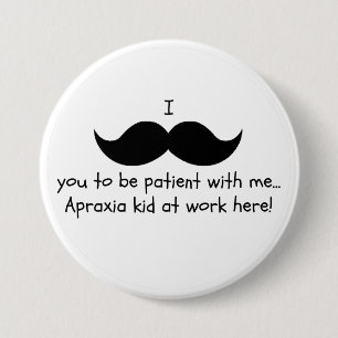 Apraxiaschnurrbart-Spaß-Button Button