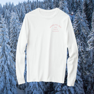 Après All Day Icy Pink Bachelorette Ski Wappen T-Shirt