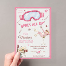 Après All Day Ski Chic Acryl-Geburtstagseinladung